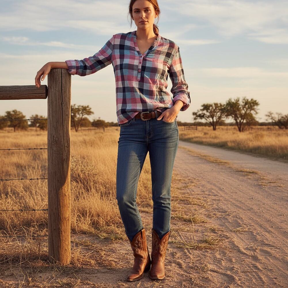 1512 - Lee Riders Plaid Mormon Collar - XL